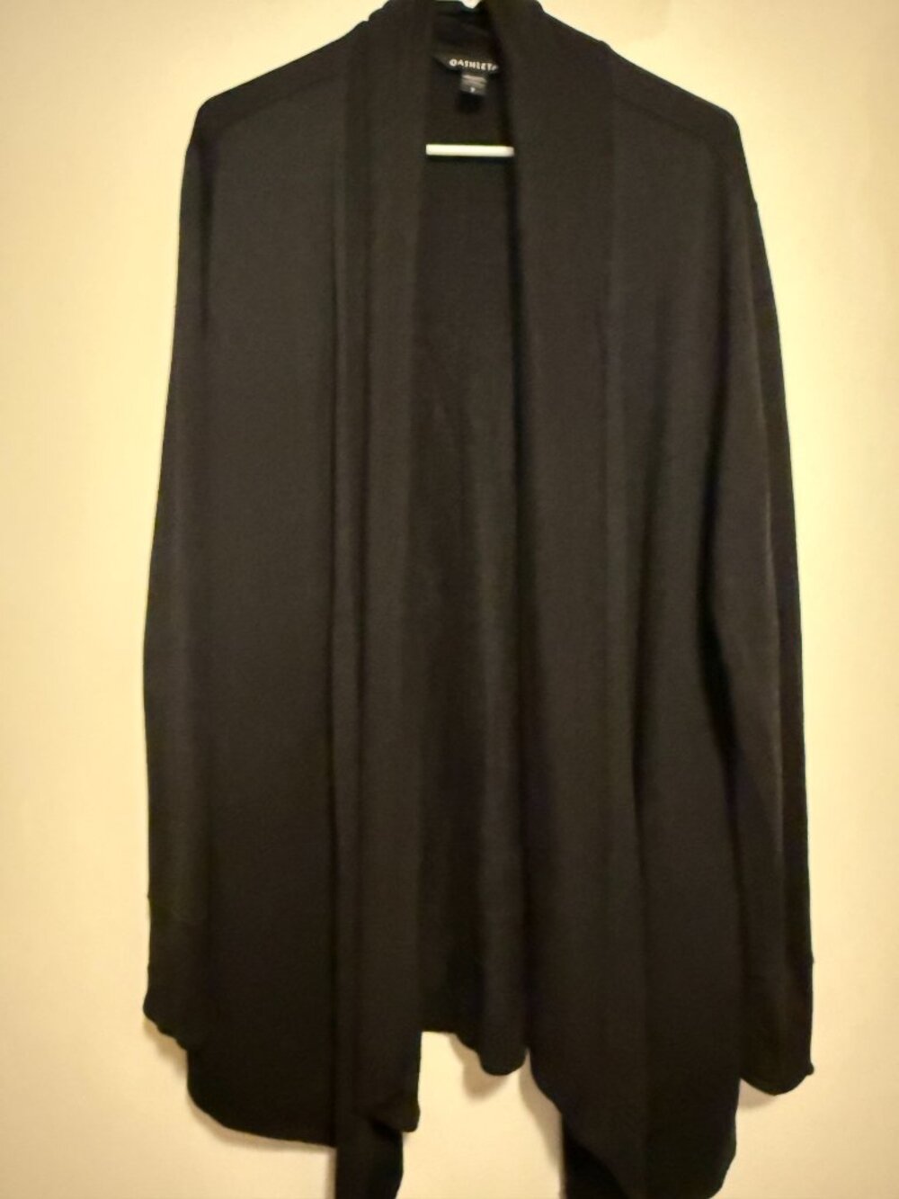 Athleta Pranayama Restore Wrap Cardigan Black Nirvana Knit | Travel| Size SP